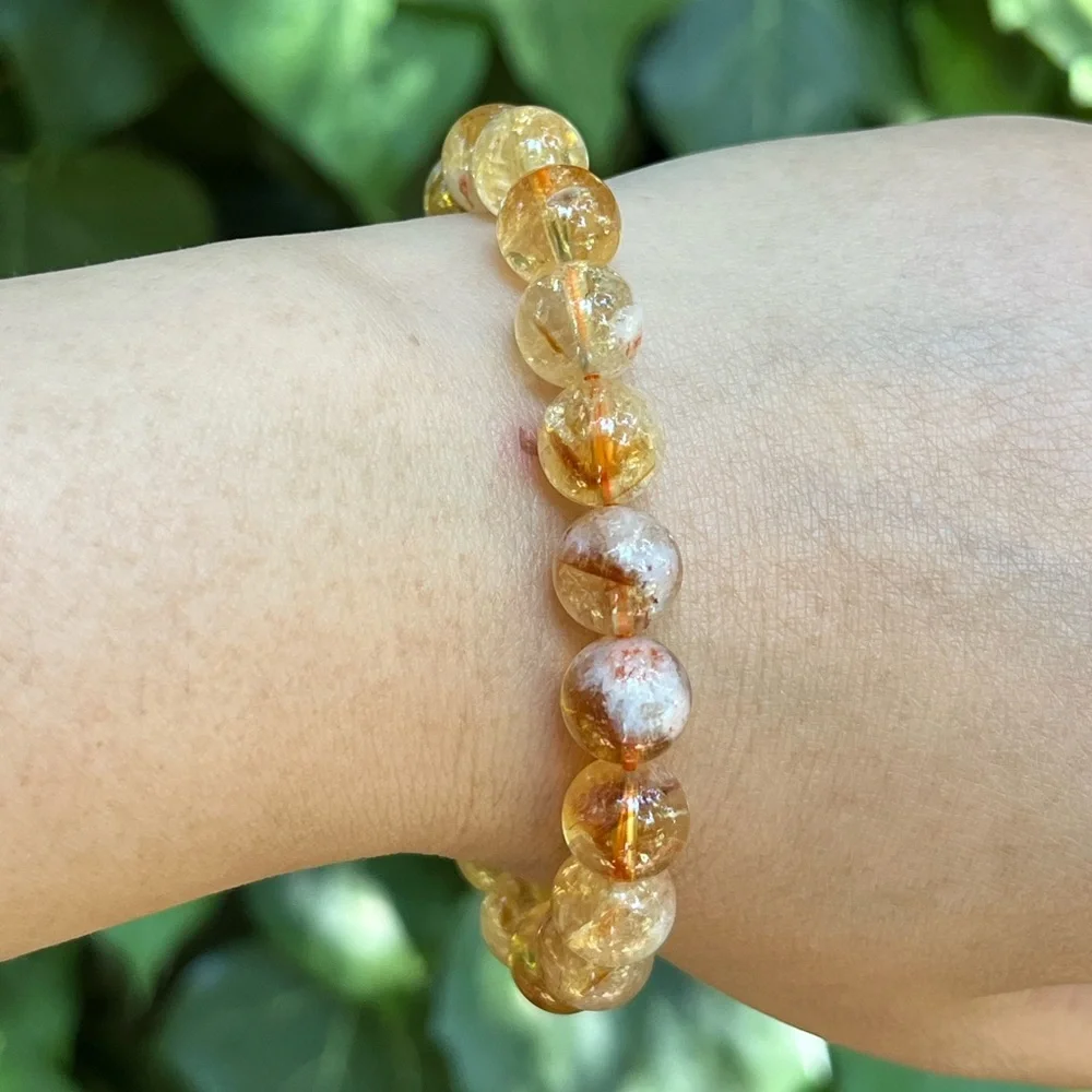 10mm‎ stretchable milky citrine bracelet
